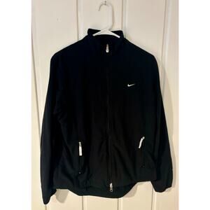 VTG Nike Windbreaker Jacket Mens Size M Black Zip Up Nike Swoosh 90s Pockets